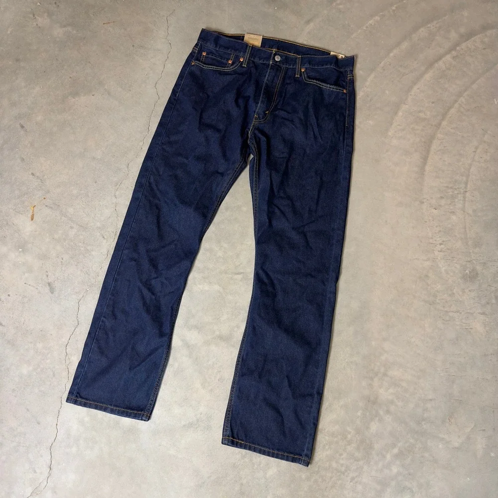 NWT Levis 513 Slim Straight Jeans Mens 36x32 Indigo Blue Dark Wash Classic Denim